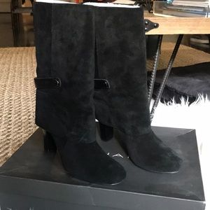 Elie Tahari Black Suede Boots Size 9